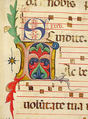 Manuscript Leaf with Initial A, from an Antiphonary, Tempera, ink, and metal leaf on parchment, Italian