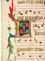 Manuscript Leaf with Initial L, from an Antiphonary, Tempera, ink, and metal leaf on parchment, Italian