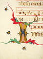 Manuscript Leaf with Initial I, from an Antiphonary, Tempera, ink, and metal leaf on parchment, Italian