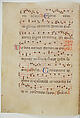Bifolium from an Antiphonary, Tempera, ink, and metal leaf on parchment, Italian