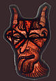 Glass Fragment of a Devil, Pot-metal glass, vitreous paint, and lead, French