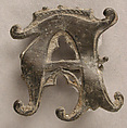 Badge with Crowned Letter A, Tin/lead alloy, British