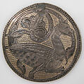 Roundel with a Griffin, Gilded silver inlaid with niello, British or German