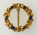Ring Brooch, Gold, sapphire, garnet, British or French
