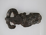 Belt Buckle Fragment, Iron, silver inlay, Frankish