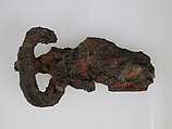 Belt Buckle Fragment, Iron, silver inlay, Frankish