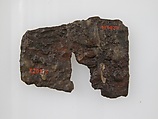 Belt Plate Fragment, Iron, silver and brass inlay, Frankish