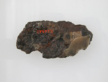 Plate Fragment of a Belt Buckle, Iron, silver and brass inlay, gilt bronze nail, Frankish