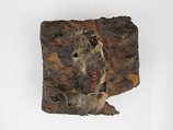 Belt Plate, Iron, silver inlay, bronze nails, Frankish