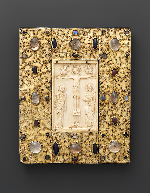 Panel with Byzantine Ivory Carving of the Crucifixion by Anonymous