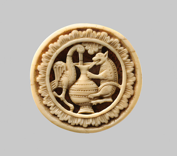 Game Piece with Stork and Fox, 12th century