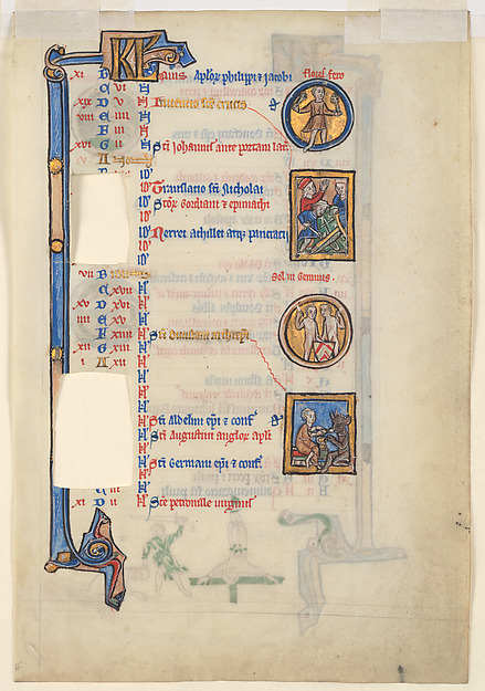 Manuscript Leaf with June Calendar, from a Royal Psalter by an unrecorded maker, The Metropolitan Museum of Art