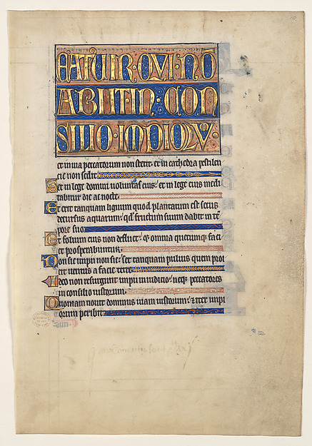 Manuscript Leaf from a Royal Psalter