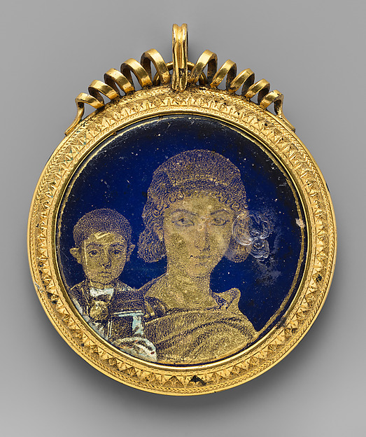 Gold Glass Medallion with a Mother and Child by an unrecorded maker, The Metropolitan Museum of Art
