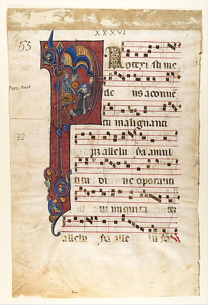 Manuscript Leaf with the Martyrdom of Saint Peter Martyr in an Initial P, from a Gradual by an unrecorded maker, The Metropolitan Museum of Art