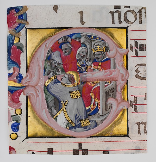 스데반의 순교 (Manuscript Illumination with the Martyrdom of Saint Stephen in an Initial E, from a Gradual)