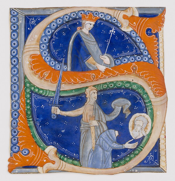 Manuscript Illumination with the Beheading of Saint Paul in an Initial S, from a Gradual by Master of Bagnacavallo, The Metropolitan Museum of Art