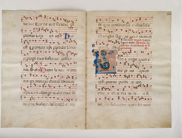 Bifolium with Initial L, from an Antiphonary by an unrecorded maker, The Metropolitan Museum of Art