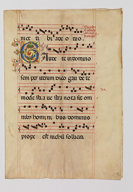 Bifolium with Foliated Initial C, from a Gradual by an unrecorded maker, The Metropolitan Museum of Art