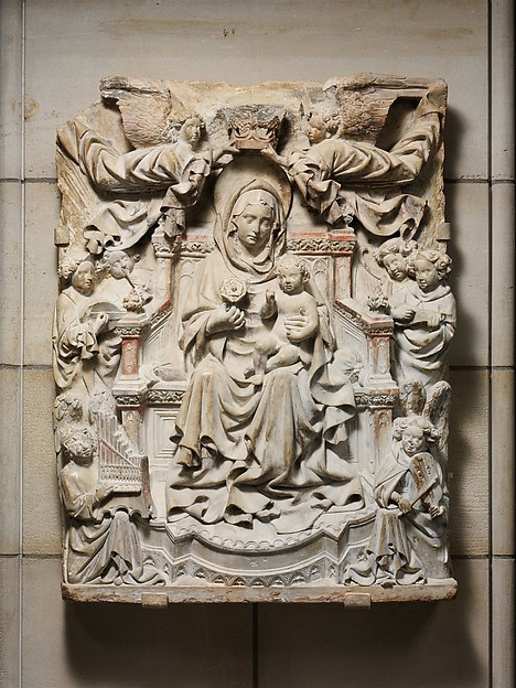 Relief with Enthroned Virgin and Child surrounded by Angels by Anonymous