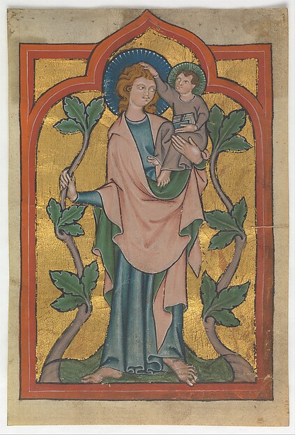 Manuscript Leaf with Saint Christopher Bearing Christ by an unrecorded maker, The Metropolitan Museum of Art