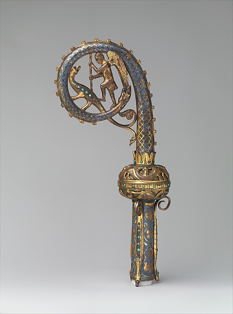 Head of a Crozier with Saint Michael Slaying the Dragon by Anonymous