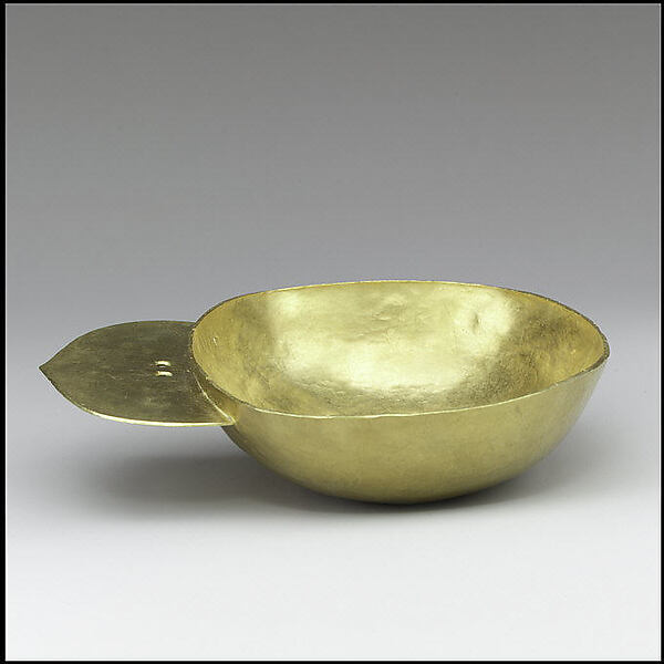 Gold Drinking Bowl with Handle