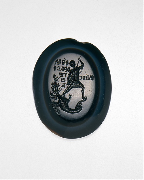Intaglio with Saint Theodore Teron Slaying a Many-Headed Dragon by an unrecorded maker, The Metropolitan Museum of Art