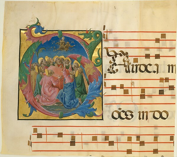 Cosmè Tura (Cosimo di Domenico di Bonaventura), Manuscript Illumination with the Assumption of the Virgin in an Initial G, from a Gradual