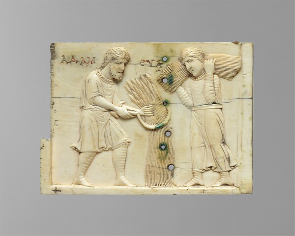Panel from an Ivory Casket with the Story of Adam and Eve