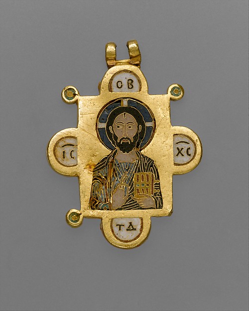 Double-Sided Pendant Icon with the Virgin and Christ Pantokrator