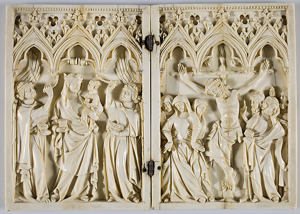 Diptych with the Glorification of the Virgin and the Crucifixion by Anonymous