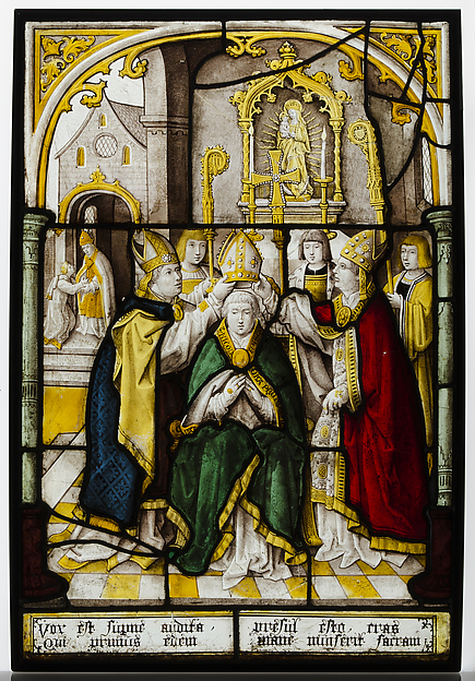 Glass Panel of Saint Nicholas by Jacob Cornelisz van Oostsanen