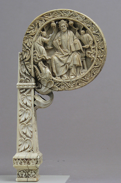 Ivory Crozier Head with Christ in Majesty and Throne of Wisdom