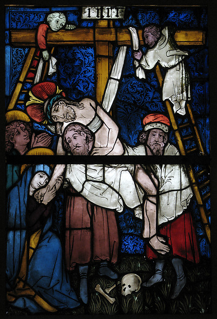 Stained Glass Panel with the Deposition, 15th century