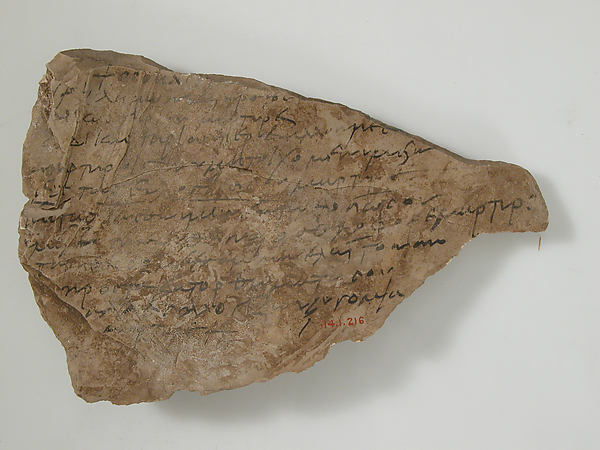 Ostrakon with a Hymn to an Ascete and Martyr