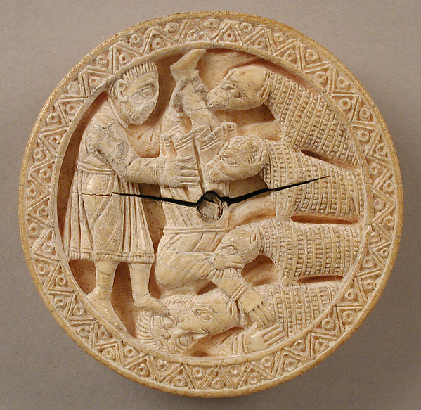 Game Piece with Hercules Throwing Diomedes to His Man-Eating Horses by an unrecorded maker, The Metropolitan Museum of Art