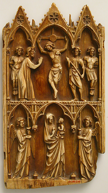 Central Portion from a Triptych with the Crucifixion and Virgin and Child by Anonymous