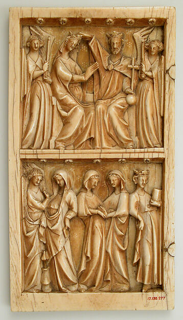 Leaf from a Diptych with the Coronation, Annunciation, and Visitation by Anonymous