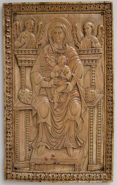 Plaque with Enthroned Virgin and Child by Anonymous
