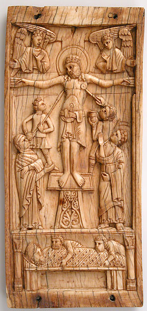 Center Panel of a Triptych with the Crucifixion and the Entombment by Anonymous
