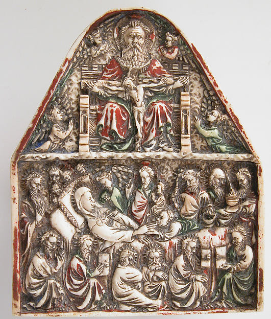 Plaque with the Trinity and the Dormition of the Virgin by Anonymous