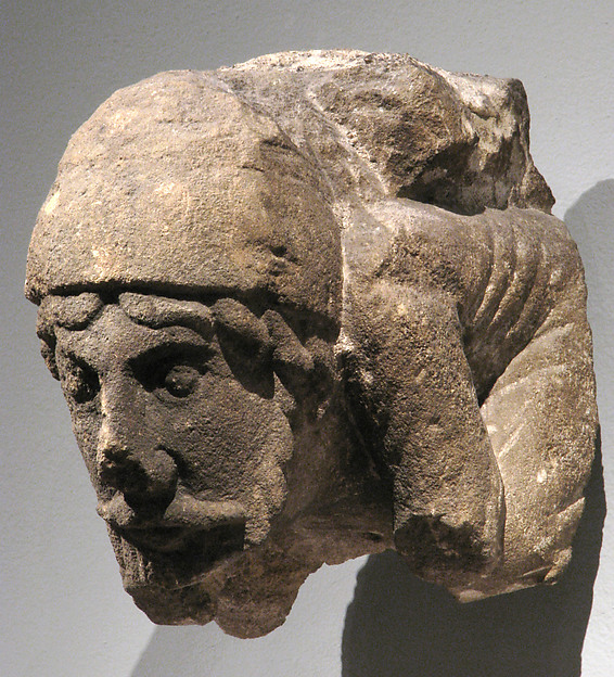 Corbel with Crouching Male Figure, ca. 1150–75