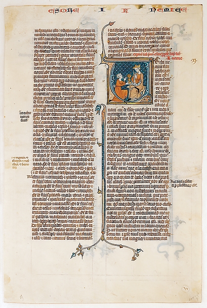 Manuscript Leaf with Opening of The Book of Nehemias, from a Bible by an unrecorded maker, The Metropolitan Museum of Art