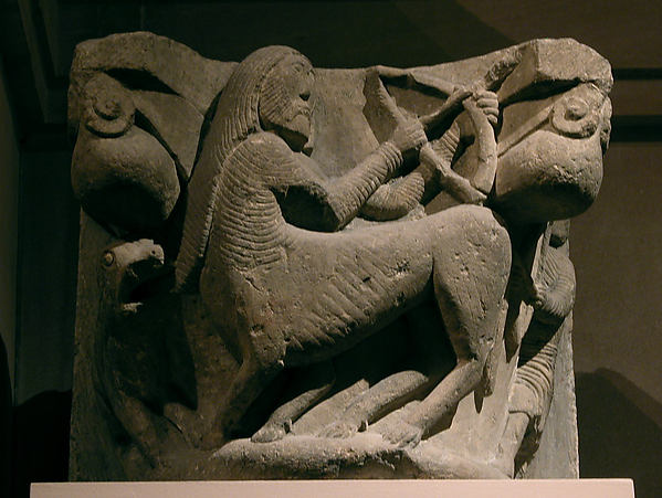 Capital with a Centaur Battling a Man with Bow and Arrow by an unrecorded maker, The Metropolitan Museum of Art