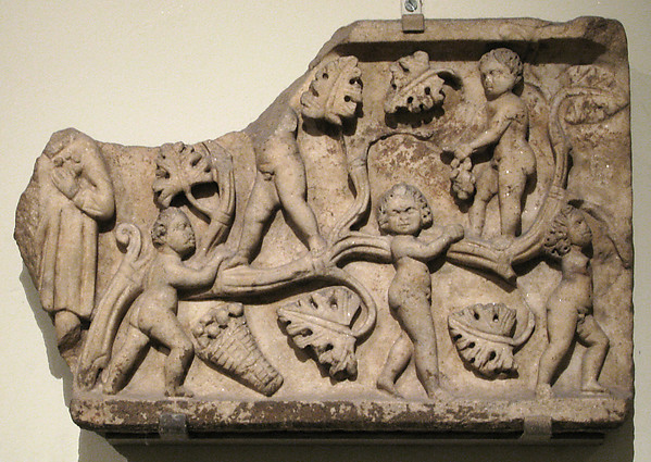 Fragment of a Sarcophagus with Putti in a Grapevine by an unrecorded maker, The Metropolitan Museum of Art