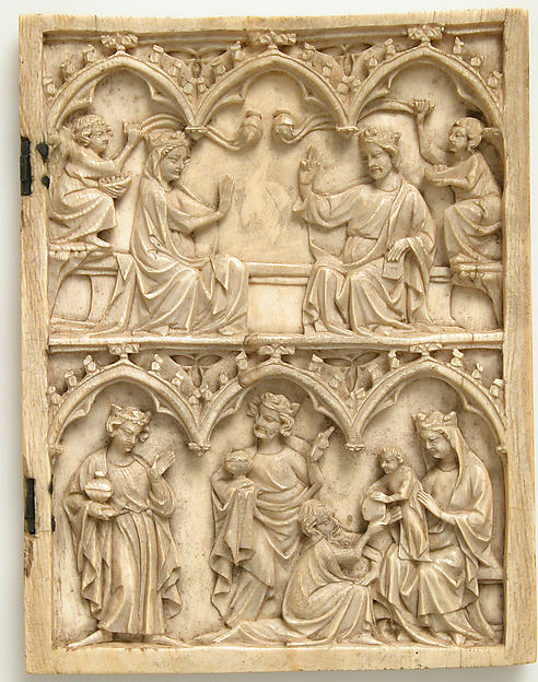 Right Wing of a Diptych with Coronation of the Virgin and Adoration of the Magi by Anonymous