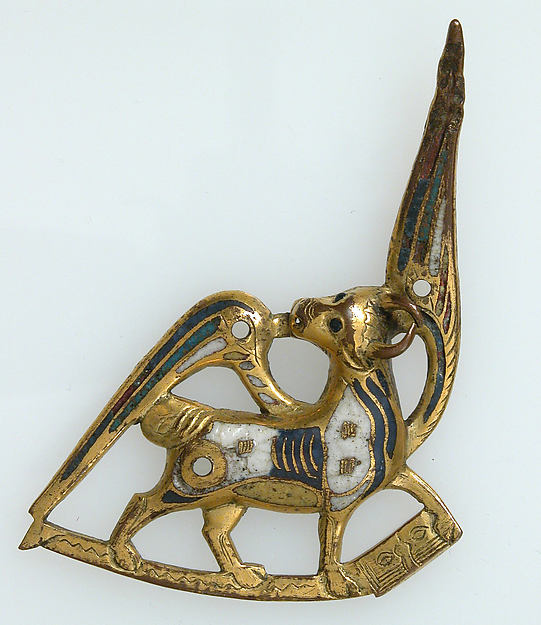 The Ox of Saint Luke (one of two appliqués from a book cover) by Anonymous