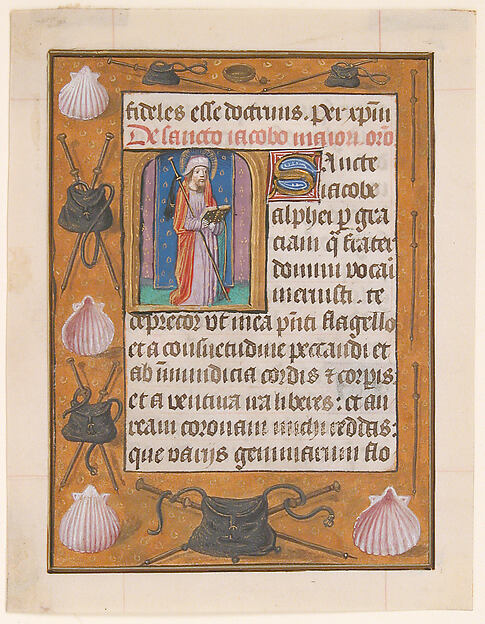 Manuscript Leaf with Saint James the Greater, from a Book of Hours by an unrecorded maker, The Metropolitan Museum of Art