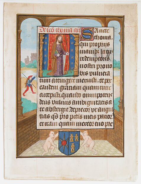 Manuscript Leaf with Saint Thomas, from a Book of Hours by an unrecorded maker, The Metropolitan Museum of Art